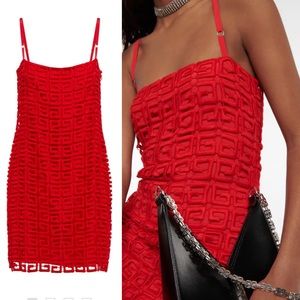 New Givenchy 4G Guipure Dress in Red